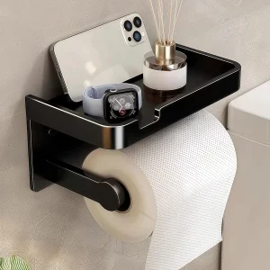 support mural papier toilette étagère téléphone métal noir mat inox résistant humidité antidérapant compact minimaliste arrondi support mural papier toilette étagère téléphone métal noir mat inox résistant humidité antidérapant compact minimaliste arrondi