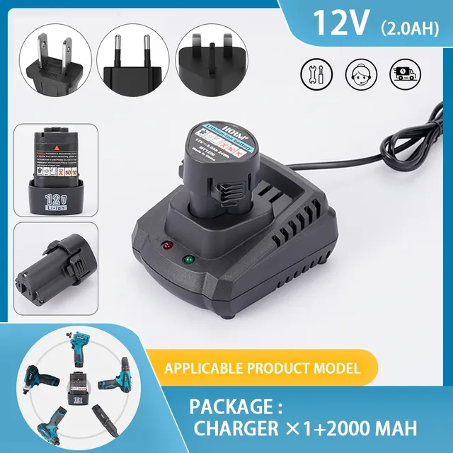 Chargeur batterie lithium 12V 2000mAh LiIon compatible…