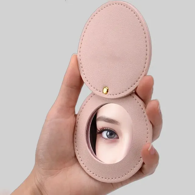 Creatrive miroir rotatif rond en cuir Mini miroir de… – vue 4