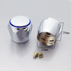 Couvercle de robinet à tête supérieure de robinet chaud et froid, ensemble de remplacement chromé, accessoires de fixation de poignée de robinet de cuisine et de salle de bains 2 pièces Couvercle de robinet à tête supérieure de robinet chaud et froid, ensemble de remplacement chromé, accessoires de fixation de poignée de robinet de cuisine et de salle de bains 2 pièces