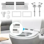 Kit de remplacement de charnière à fermeture douce pour siège de toilette, 1 ensemble, pour l&rsquo;installation de charnières de siège de toilette fixes, accessoires de quincaillerie de salle de bains