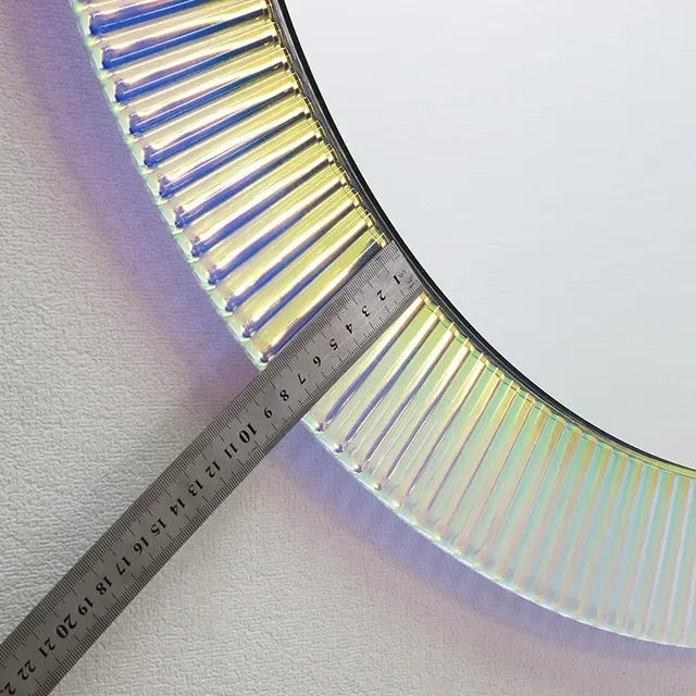 Miroir mural rond verre cadre cannelé prismatique… – vue 4