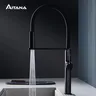 Robinet de cuisine de luxe en laiton noir au design simple – vue 2