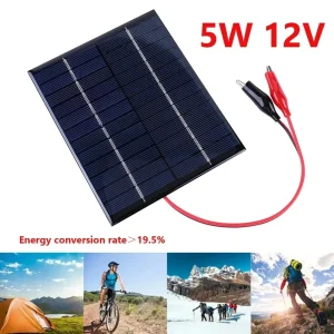 Panneau solaire étanche, chargeur de cellules solaires bricolage extérieur, panneaux Xy en polysilicium, chargement de batterie 9-12V, 5W, 10W, 12V, 136x110mm
