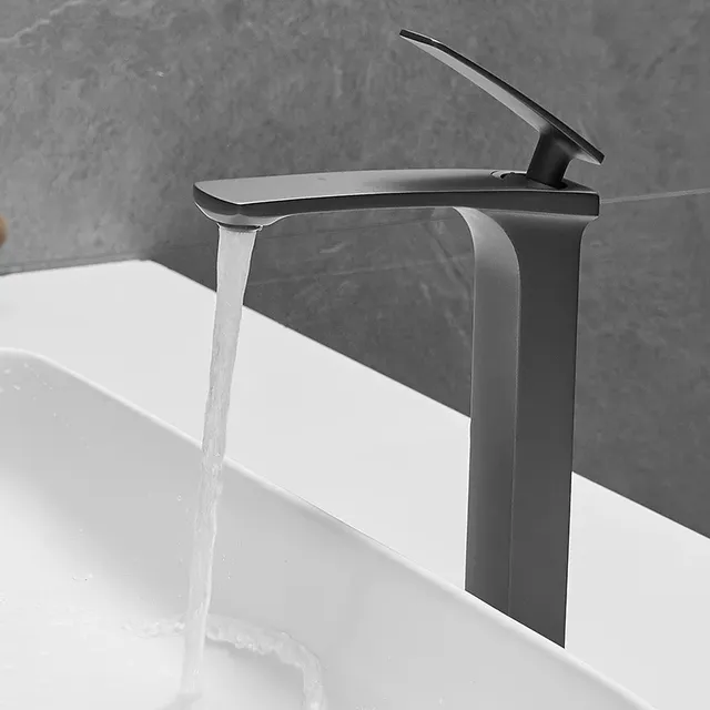 Robinet mitigeur lavabo monocommande monotrou noir mat… – vue 2