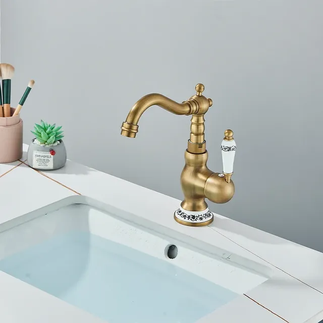 Robinet de salle de bains en laiton Antique – vue 3