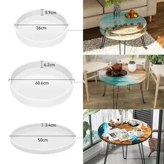 Grand moule rond rectangulaire en résine océan de 60cm