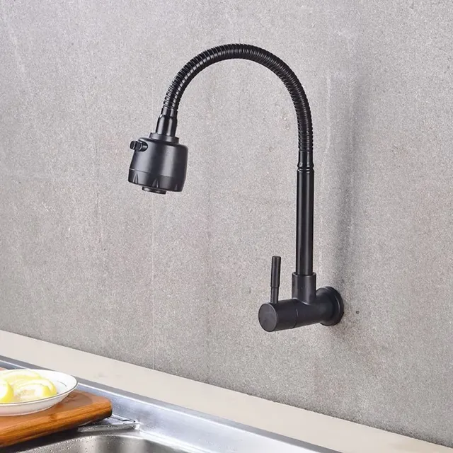 Robinet de cuisine à tuyau Flexible mural en acier… – vue 5