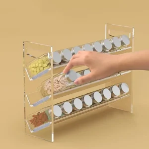 Présentoir Simple à Épices en Acrylique à Trois Niveaux T1, pour la Maison, Seau de Cuisine Transparent T1, Rangement Multifonctionnel T1 Présentoir Simple à Épices en Acrylique à Trois Niveaux T1, pour la Maison, Seau de Cuisine Transparent T1, Rangement Multifonctionnel T1