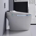 Ensemble de toilettes intelligentes modernes, nettoyage automatique, toilettes monobloc, sol debout, chasse d&rsquo;eau à capteur intelligent, chasse d&rsquo;eau des hanches, protection contre les pannes de courant.