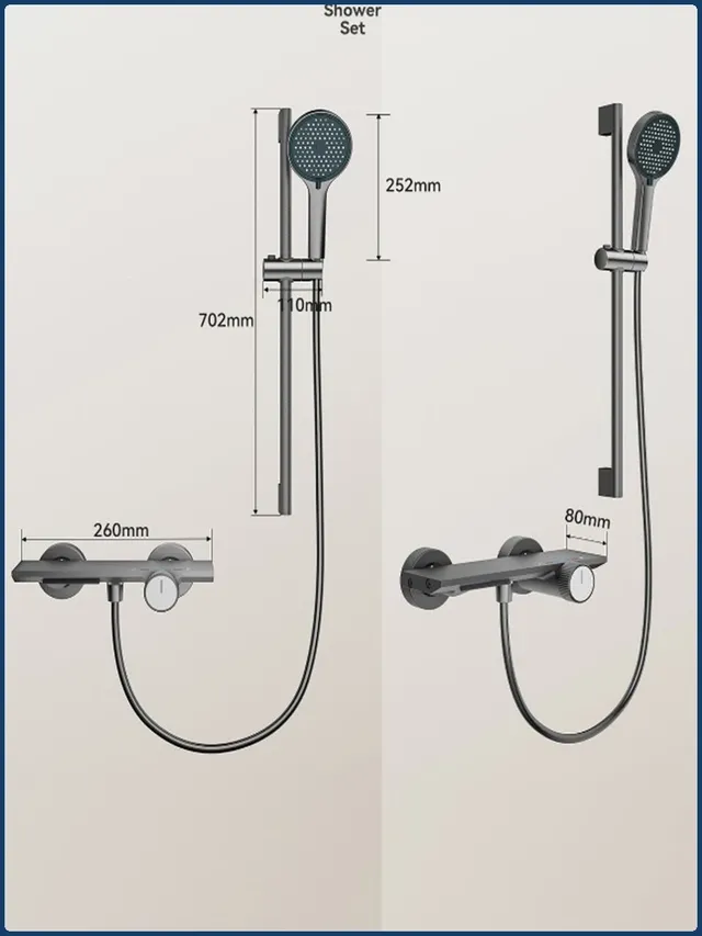 Système de douche de salle de bains boutoné – vue 7