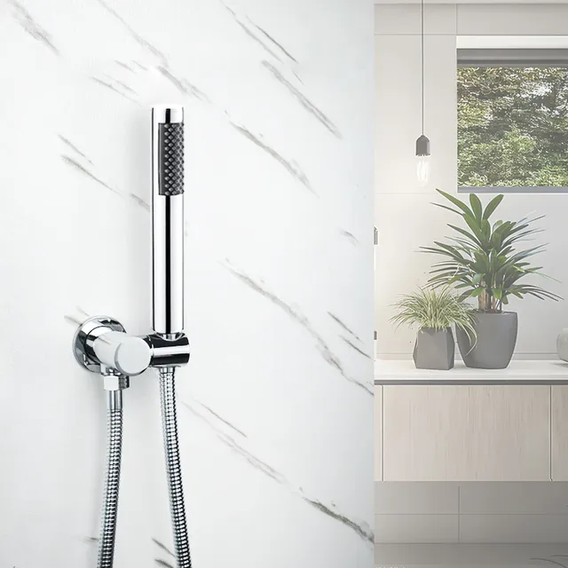 Pommeau de douche en laiton chromé – vue 2