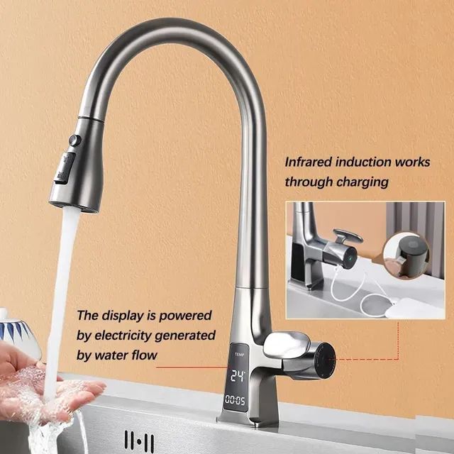 Robinet de cuisine extractible avec capteur – vue 7