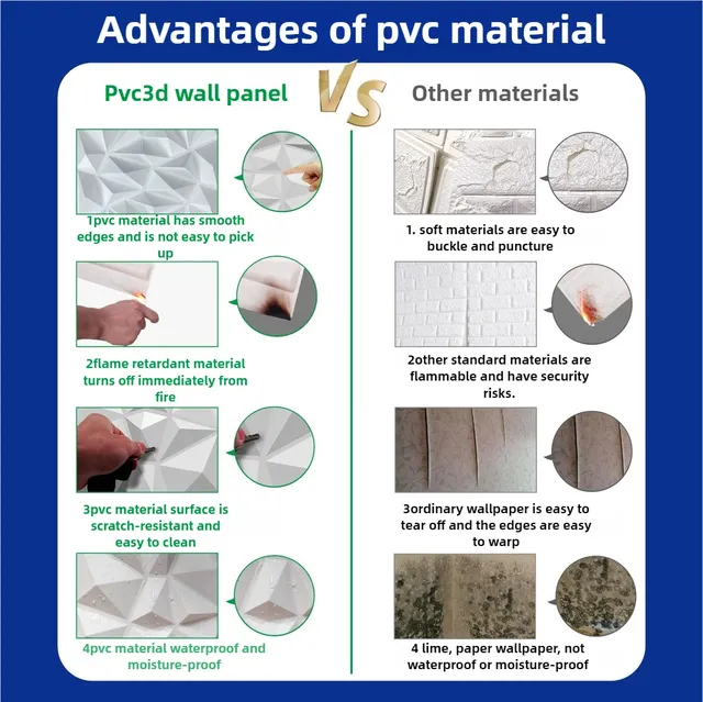Panneau mural 3D PVC autocollant imperméable… – vue 2