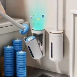 Nettoyeur de brosse de toilette jetable mural, avec tête de brosse, brosse de nettoyage à Long manche, accessoires de toilette, 8/16/24 pièces