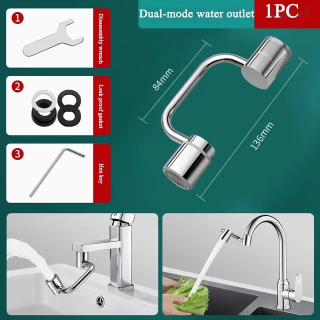 Extension de robinet de cuisine pivotante en acier… – vue 6