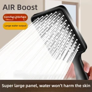 Pommeau de douche haute pression de forme carrée, grand débit, haute pression et fonction d&rsquo;économie d&rsquo;eau, pomme de douche de pluie pour salle de bain domestique