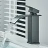 Quyanre robinet de lavabo cascade noir mat mélangeur à… – vue 5