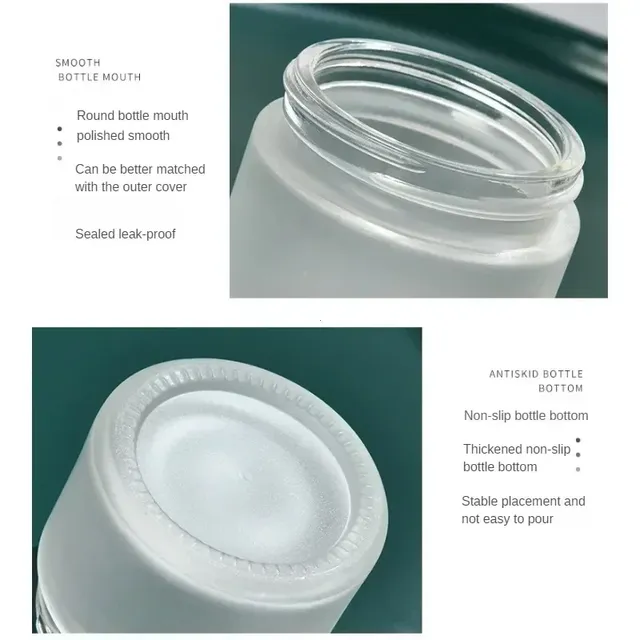 Lotion rechargeable bouteille en verre stockage crème… – vue 6