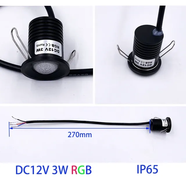 12V RGB IP65 3W Mini LED Downlight avec transformateur… – vue 5