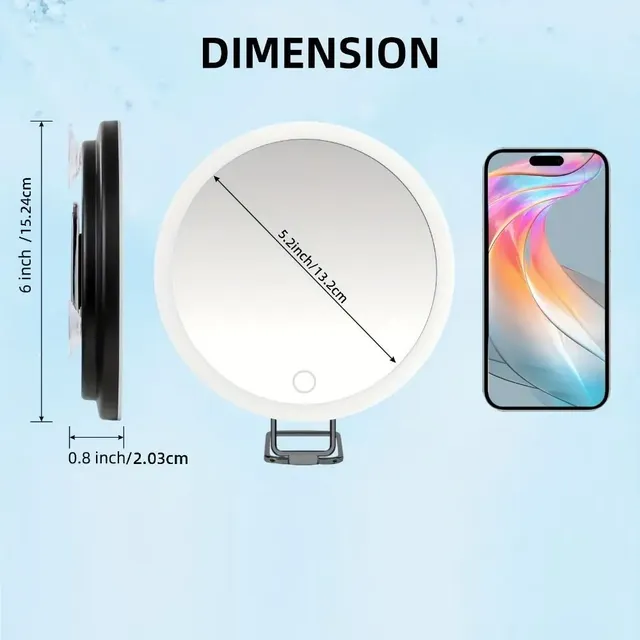 Miroir Grossissant sur Pied Réglable à 360 ° avec Lumière – vue 6