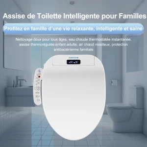 Housse de siège de toilette intelligente – Hygiénique, économie d&rsquo;eau, multi-pulse, sèche, veilleuse LED, écran d&rsquo;affichage pour une vie écologique