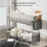 Égouttoir à vaisselle bol de cuisine vaisselle organiser étagère évier étroit comptoir latéral égouttoir à vaisselle avec égouttoir à vaisselle antirouille