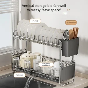 Égouttoir à vaisselle bol de cuisine vaisselle organiser étagère évier étroit comptoir latéral égouttoir à vaisselle avec égouttoir à vaisselle antirouille