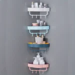 Étagère d&rsquo;angle de salle de bain sans perçage, organisateur de toilette, shampoing, Gel, panier de rangement, décoration, support de douche, accessoires