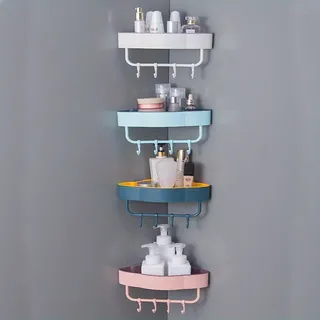 Étagère d'angle de salle de bain sans perçage