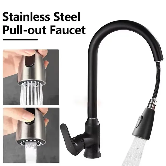 Robinets de cuisine en Nickel brossé extractible – vue 4