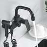 BAKALA robinet de cuisine mural en laiton noir mat – vue 3