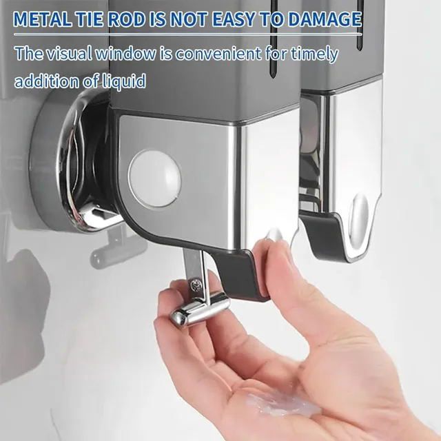 Distributeur mural double savon shampooing revitalisant… – vue 2