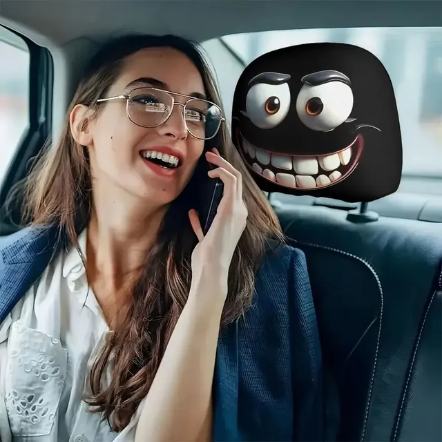 Taie d'oreiller de voiture imprimée avec visage Smiley – vue 4