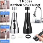 Remplacement de la tête du robinet de cuisine à 3 modes 360 °   Pièces de robinet d&rsquo;évier pivotant, accessoires de cuisine, tête de pulvérisation extractible, robinet de cuisine