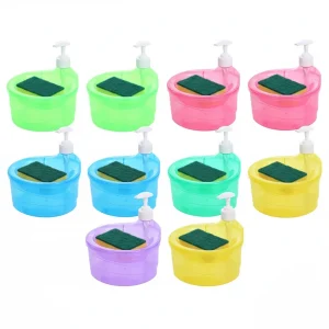 Distributeur de savon créatif de cuisine, distributeur de liquide pour la vaisselle, distributeur de savon avec éponge, pompe à liquide, récipient à savon Distributeur de savon créatif de cuisine, distributeur de liquide pour la vaisselle, distributeur de savon avec éponge, pompe à liquide, récipient à savon