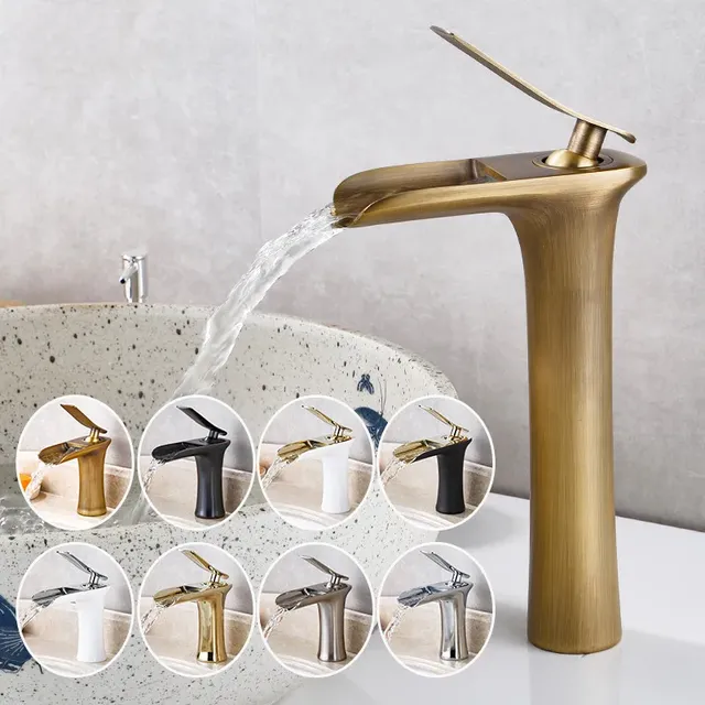 Robinets de lavabo dorés cascade robinet de salle de…