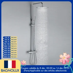 Système de Valve thermostatique murale, ensemble de douche de salle de bains, Chrome poli noir mat, robinet de pluie, tête de pulvérisation supérieure de 8 à 12 pouces Système de Valve thermostatique murale, ensemble de douche de salle de bains, Chrome poli noir mat, robinet de pluie, tête de pulvérisation supérieure de 8 à 12 pouces