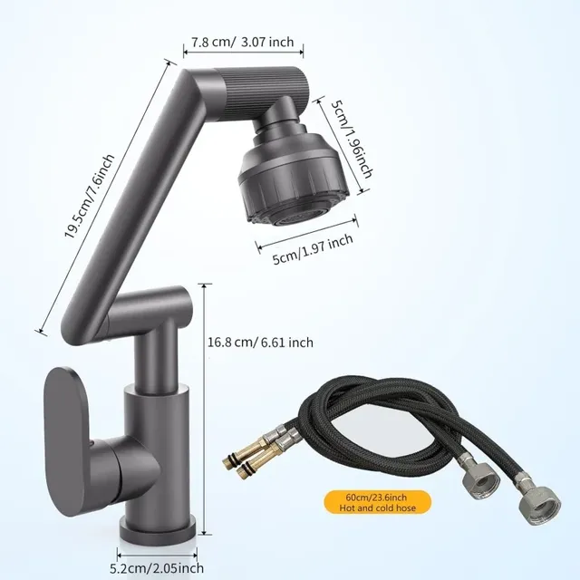 Robinet de lavabo de salle de bain universel avec tuyau… – vue 5