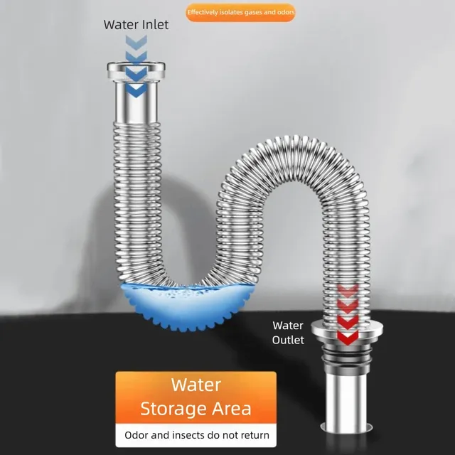 Ensemble de tuyaux de vidange d'évier en acier inoxydable – vue 4
