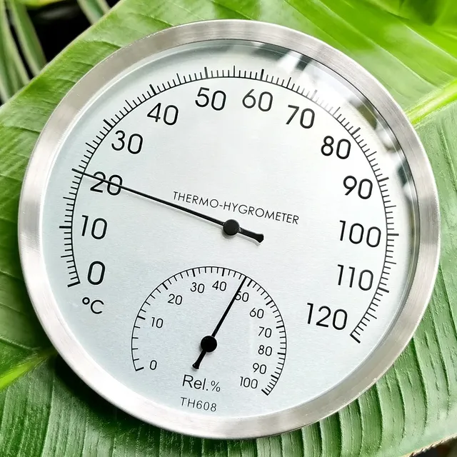 Thermomètre hygromètre analogique mural inoxydable 127mm… – vue 5