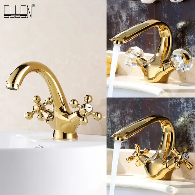 Robinet de lavabo de salle de bains en laiton et cristal… – vue 2