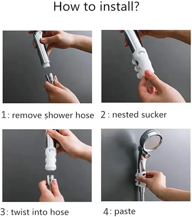Support de pomme de douche sans poinçon – vue 4