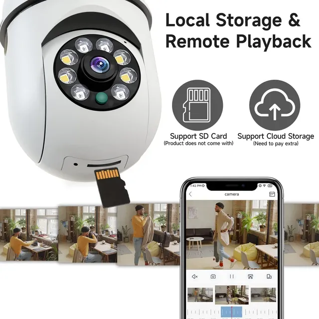 Caméra ampoule sans fil Wifi E27 caméra ampoule 360… – vue 5