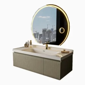 Vanité de salle de bain pour soins de la peau, avec lavabo en céramique, vanité flottante moderne avec tiroir ouvert et fermeture douce, grande combinaison d’armoire de rangement Vanité de salle de bain pour soins de la peau, avec lavabo en céramique, vanité flottante moderne avec tiroir ouvert et fermeture douce, grande combinaison d’armoire de rangement