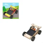 Kit voiture solaire bois montage éducatif scientifique expérimentation physique apprentissage motricité coordination engrenages roues toutterrain photovoltaïque