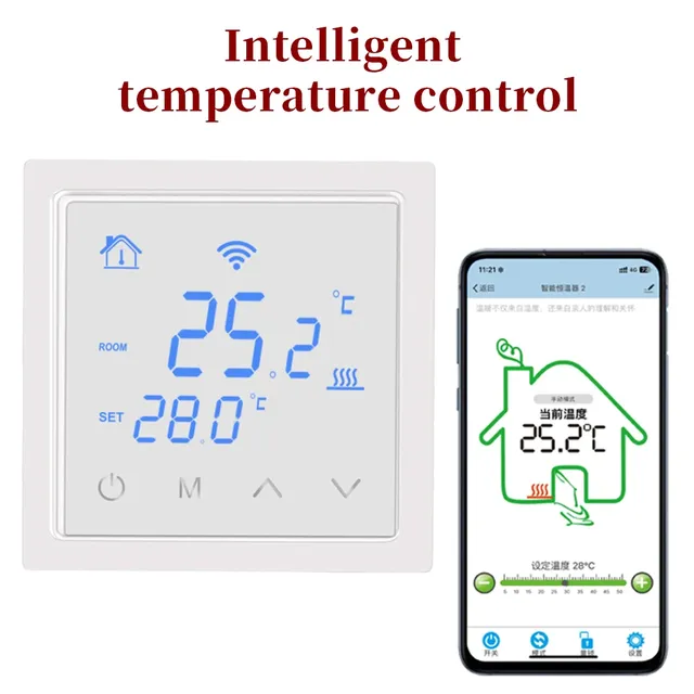 Thermostat mural connecté WiFi intelligent tactile écran…