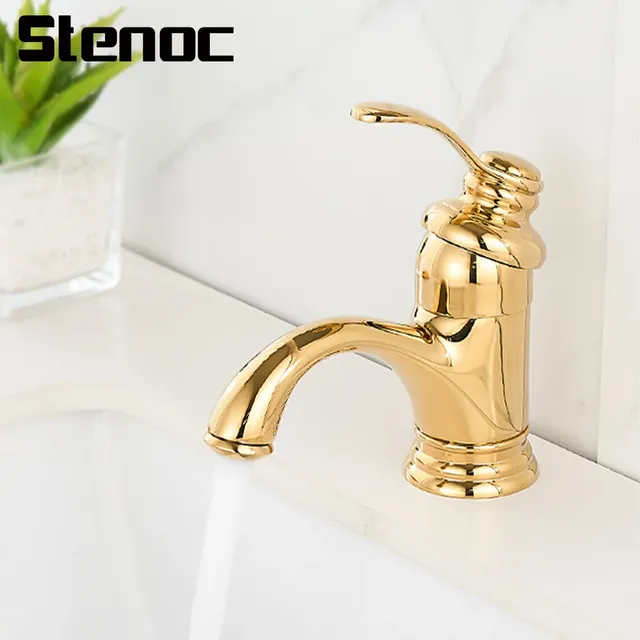 Robinet de lavabo de luxe doré – vue 2