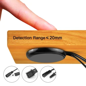 Capteur tactile intelligent, variateur de lumière LED 12V-24V, panneau/miroir en bois pénétrable 20mm, interrupteur à Induction à balayage manuel, Ports DC/Dupont