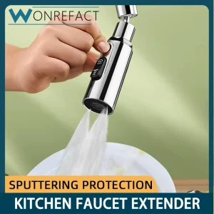 Haute pression d’eau premium 360 ° Bec de buse Flexible en laiton, extension de robinet à trois modes, économie d’eau, évier de cuisine domestique Haute pression d’eau premium 360 ° Bec de buse Flexible en laiton, extension de robinet à trois modes, économie d’eau, évier de cuisine domestique